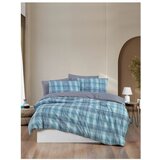 Mila Home Modra posteljnina za zakonsko posteljo/podaljšana z rjuho/4-delna 200x220 cm Ekose – | Shoptok.si