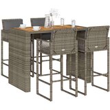  5-dijelni vrtni barski set s jastucima sivi poliratana bagrem | shoptok.hr