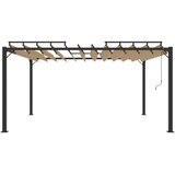  Sjenica s rešetkastim krovom 3x4 m smeđe-siva tkanina/aluminij | shoptok.hr
