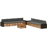  Set vanjskih sofa 9 pcs Prirodna i antracit Poliester | Eponuda.com
