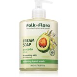 Folk & Flora Avocado & Olive tekoče milo za občutljivo kožo 500 ml | Shoptok.si