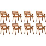 The Living Store Vrtni stoli z blazinami 8 kosov trden akacijev les - Vrtni Stol, (21460184) | Shoptok.si