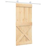  Drsna vrata s kompletom vodil 90x210 cm trdna borovina, (20804547) | Shoptok.si