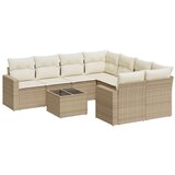 Maison Chic Seti vrtnega pohištva - Vrtna garnitura 9-delna z blazinami bež poli ratan, (21796229) | Shoptok.si