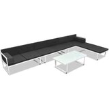 vidaXL 5-dijelna vrtna garnitura od aluminija i tekstilena crna | shoptok.hr