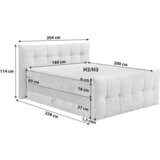 Esposa POSTELJA BOXSPRING 180 cm x 200 cm , tekstil barve jajčevca | Shoptok.si