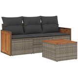  4-dijelni set vrtnih sofa od poliratana s jastucima sivi | shoptok.hr