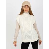 Fashion Hunters White, knitted vest with braids SUBLEVEL Cene