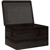 vidaXL Drvena kutija s poklopcem crna 40x30x23 cm puno drvo bor | shoptok.hr