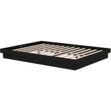  Posteljni okvir črn iz trdnega lesa 135x190 cm 4FT6, (20645488) | Shoptok.si