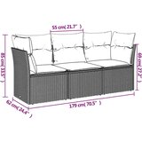 vidaXL 3-dijelni set vrtnih sofa od poliratana s jastucima bež | shoptok.hr