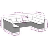  9-dijelni set vrtnih sofa s jastucima poliratan smeđi | shoptok.hr