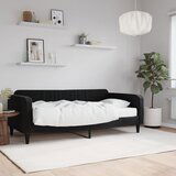 The Living Store Dnevna postelja z vzmetnico črna 90x190 cm žamet - Dnevna Postelja Z Vzmetnico, (21491859) | Shoptok.si