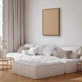  Slika - Waving Lines - Creamy Grid on a Noisy Pastel Background 60x90 U prirodnom drvenom okviru | shoptok.hr