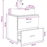  Umivaonik s policom Crni hrast 49,5 x 41 x 62,5 cm | shoptok.hr