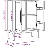  Strani šal FLORO Bela 70 x 30 x 70,5 cm Masivno borovo les, (5000217907) | Shoptok.si