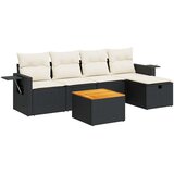 vidaXL 6-dijelni set vrtnih sofa s jastucima crni od poliratana | shoptok.hr