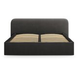 Micadoni Crni tapecirani bračni krevet s prostorom za odlaganje s podnicom 160x200 cm Elizabeth – | shoptok.hr