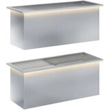  Vrtna posuda za sadnju s LED svjetlom 2 kom. Srebrna - Pocinčani čelik 40 x 100 x 40 cm 2 | shoptok.hr