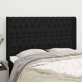  Uzglavlje s ušima crno 147x16x118/128 cm od tkanine | shoptok.hr
