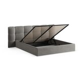 Micadoni Sivi tapecirani bračni krevet s prostorom za odlaganje s podnicom 140x200 cm Eric – | shoptok.hr