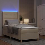  Krevet s opruga kutije s LED trakama Krema 100 x 200 cm tkanina | shoptok.hr