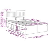  Okvir za krevet s uzglavljem Dimljeni hrast 135 x 190 cm | shoptok.hr