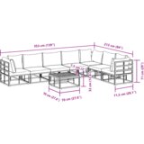 vidaXL Sjedeća garnitura za vrt 8 pcs Crna 70 x 70 x 32 cm Aluminij | shoptok.hr