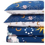 Their Nibs Bijela/plava pamučna posteljina za bračni krevet/za produženi krevet 230x220 cm Disco Space – Cijene