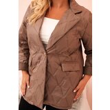 Kesi Włoski Plus Size women's quilted jacket with collar and button fango | shoptok.hr