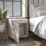  Noćni ormarić s metalnim nogama boja betona 40 x 30 x 50 cm | Eponuda.com