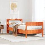 Maison Chic Posteljni okvir - Enojna postelja - Postelja za odrasle brez vzmetnice voščeno rjav 75x190 cm borovina-J13452, (21767019) | Shoptok.si