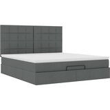 vidaXL Otomanski krevet s madracem i LED tamnosivi 160x200cm tkanine | shoptok.hr