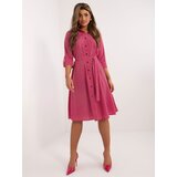 Fashion Hunters Fuchsia midi shirt dress with print | shoptok.hr