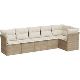  The Living Store Vrtna sedežna garnitura 6-delna z blazinami bež poli ratan - Vrtna Sedežna Garniture, (21461277) | Shoptok.si