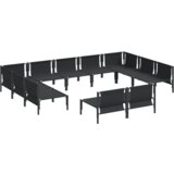 vidaXL Vrtna sedežna garnitura 11 pcs Antracitna Jeklo | Shoptok.si