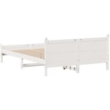 vidaXL Posteljni okvir brez vzmetnice bel 120x190 cm trdna borovina | Shoptok.si