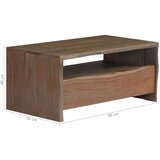  Klubska mizica trden akacijev les živi robovi 90x50x40 cm siva | Shoptok.si