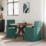 vidaXL Jedilni stoli 2 pcs Temno zelena 57 x 67 x 95 cm blago | Shoptok.si