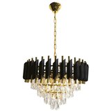  Luster na lancu CRISTAL 7xE14/10W/230V crna/zlatna | Eponuda.com