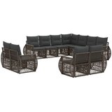 vidaXL Vrtna sedežna garnitura 11 pcs Siva in temno siva poli ratan, (5000272384) | Shoptok.si