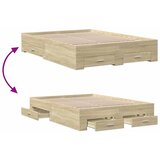  Okvir za krevet s ladicama boja hrasta 135x190 cm drveni | shoptok.hr
