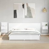 The Living Store vzglavje za posteljo z omaricami belo 240 cm inženirski les - posteljno vzglavje z omarico, (21418453) Cene