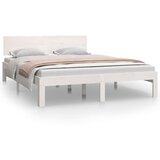  Posteljni okvir bel iz trdne borovine 140x200 cm | Shoptok.si