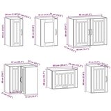 vidaXL 11 kosov kuhinjska omarica Kalmar Beli inženirski les | Shoptok.si