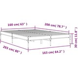vidaXL Posteljni okvir sonoma hrast 160x200 cm inž. les in kovina | Shoptok.si
