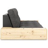 Karup Design Črna/antracitno siva raztegljiva sedežna garnitura iz rebrastega žameta 244 cm Base – | Shoptok.si