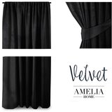 Restilo Črna žametna zavesa AmeliaHome Velvety, 245 x 140 cm | Shoptok.si