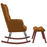  Stolica za ljuljanje s osloncem za noge smeđa baršunasta | shoptok.hr