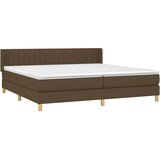  Krevet s oprugama i madracem tamnosmeđi 200x200 cm od tkanine | shoptok.hr